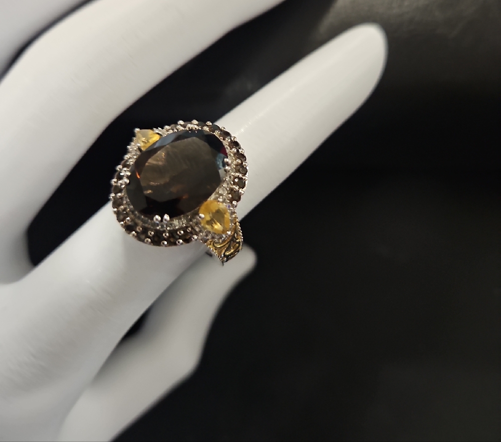 925 Smokey Quartz Ring
